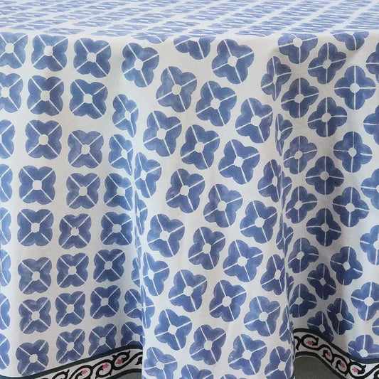 Wedg Blue Round Tablecloth