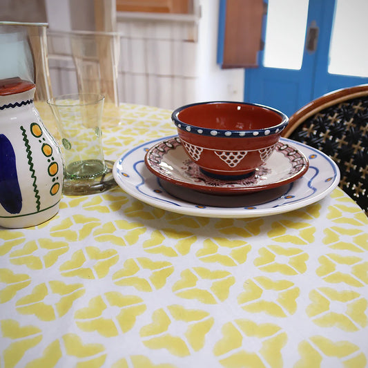 Toalha de mesa Wedg Redonda | Amarelo