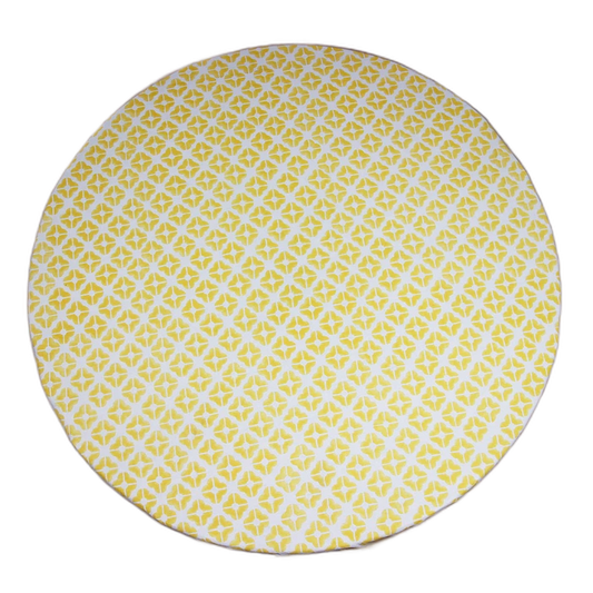 Toalha de mesa redonda amarela Wedg